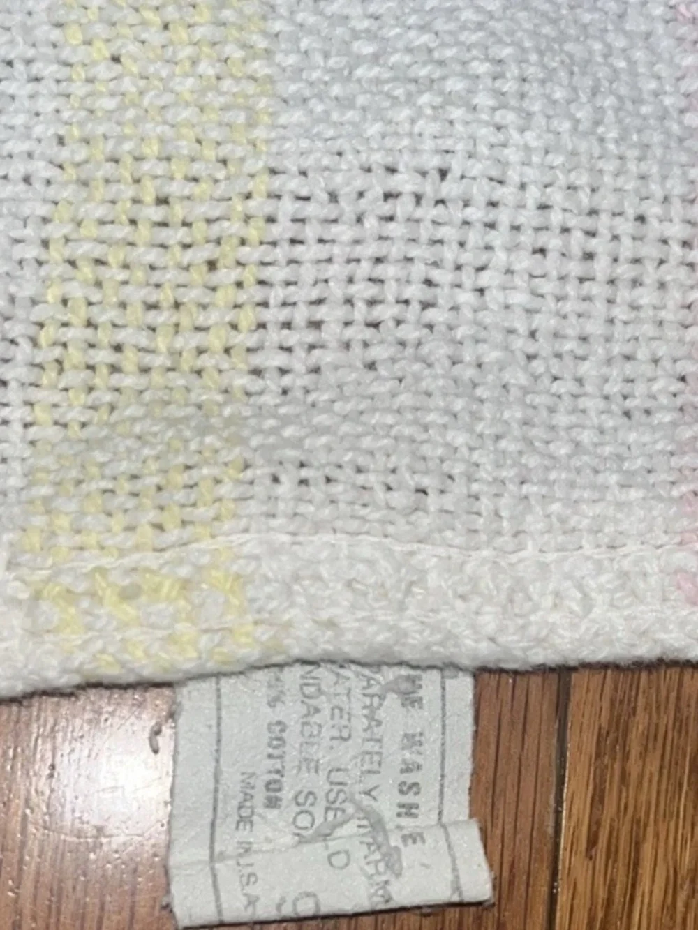 Vintage Beacon Thermal Baby Blanket Plaid 100% Cotton Waffle Weave Pastel